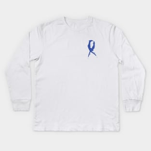 Blue Awareness Ribbon Kids Long Sleeve T-Shirt